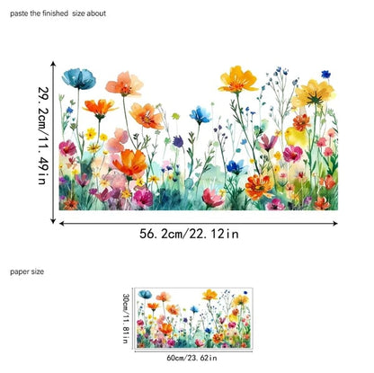 BloomVista™ | Fensteraufkleber | Wildblumen & Schmetterlinge, wiederverwendbar & rückstandsfrei