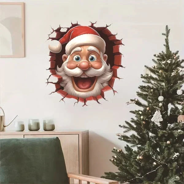 3D Weihnachtsmann Wandsticker aus PVC