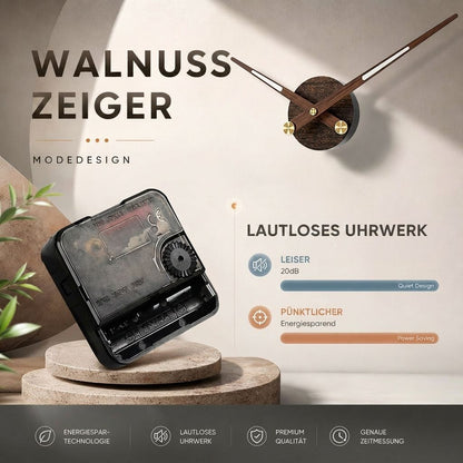 Moderne Wanduhr aus Edelstahl & Walnussholz | Walnchron