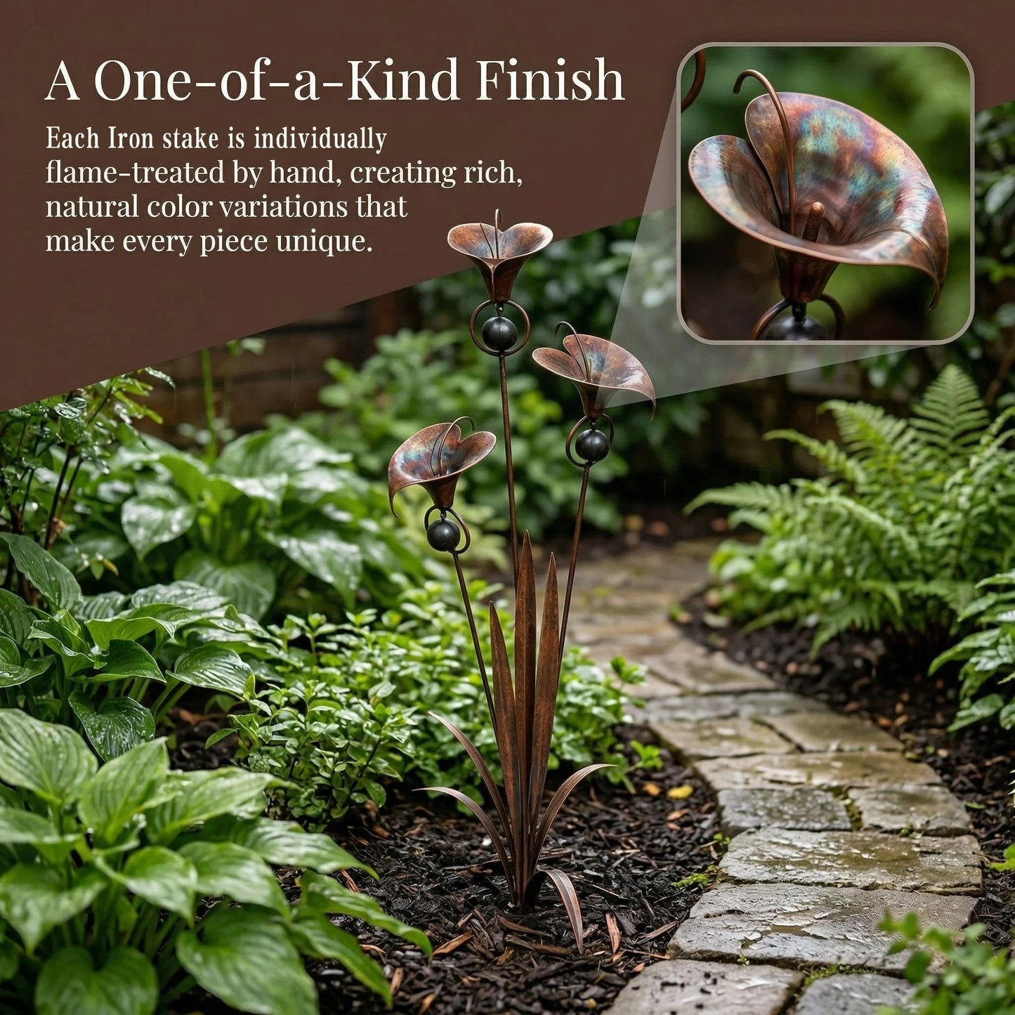 CallaChime™ | Handgefertigter Gartenstab mit Klangspiel