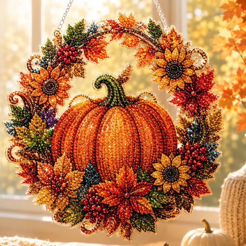 1+1 Kaching-Paket - 30 DIY Herbstkranz mit Strasssteinen zum Basteln | AutumnGlow