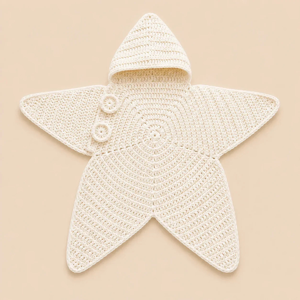 CozyNook™ | Gehäkelte Babydecke mit Kapuze im Stern-Design