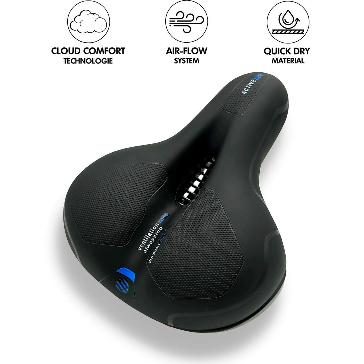 Fahrradsattel ergonomisch mit Memory-Schaum und Gel-Polsterung