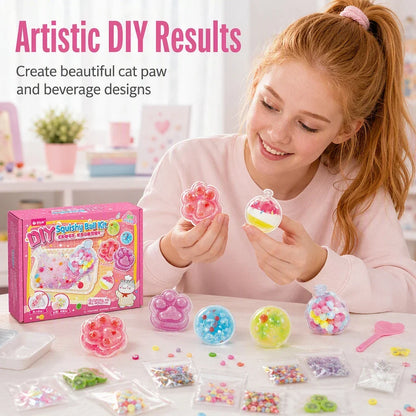 DIY Knetball Bastelset mit Schleim Glitzer und Perlen