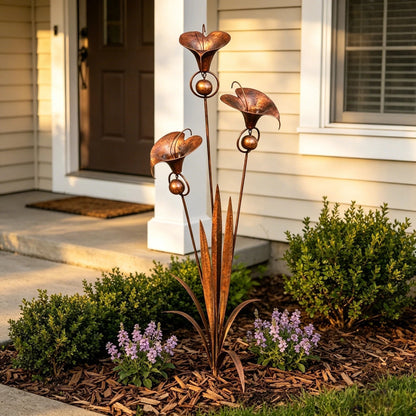 CallaChime™ | Handgefertigter Gartenstab mit Klangspiel