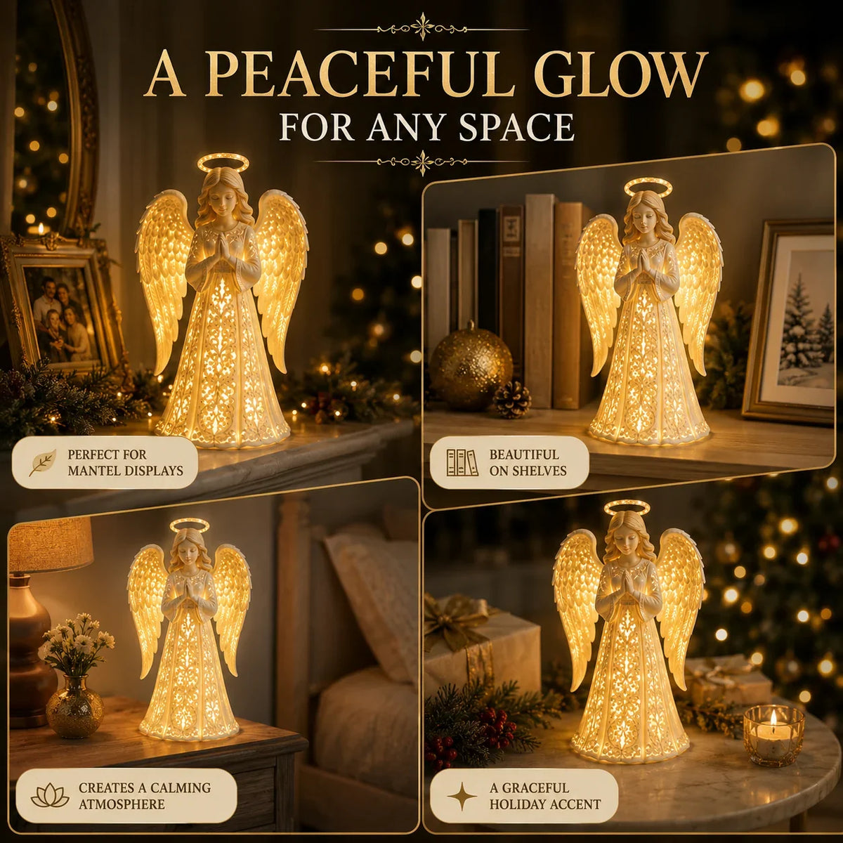Beleuchteter Engel als Weihnachtsgeschenk