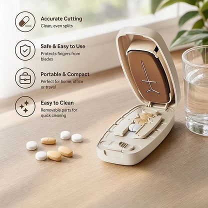 PillMate™ | Kompakter Tablettenteiler mit Klingenführung