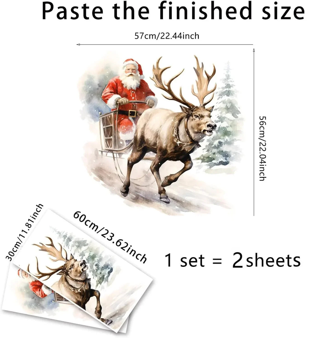 3D Weihnachtsmann Wandsticker aus PVC