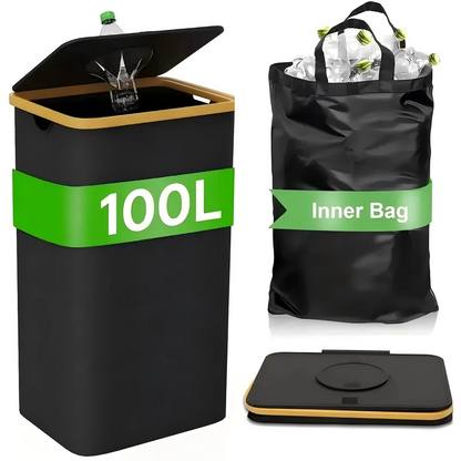 EcoBasket™  | Recyclingkorb 100L – Faltbarer Flaschensammler mit Rahmen & waschbarem Sack