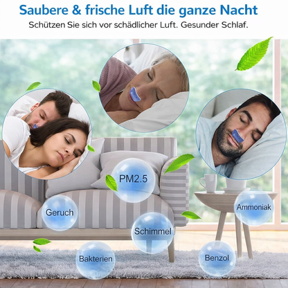 Anti-Schnarch CPAP Nasengerät mit Luftstrom | Kompakte Atemhilfe ohne Maske | USB-aufladbar | MicroBreath