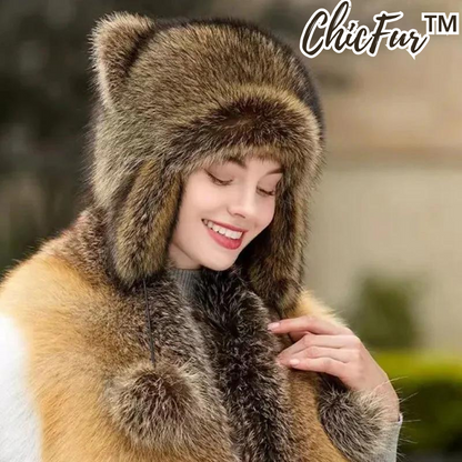50% RABATT | ChicFur™ - Pelzimitat Waschbär Mütze
