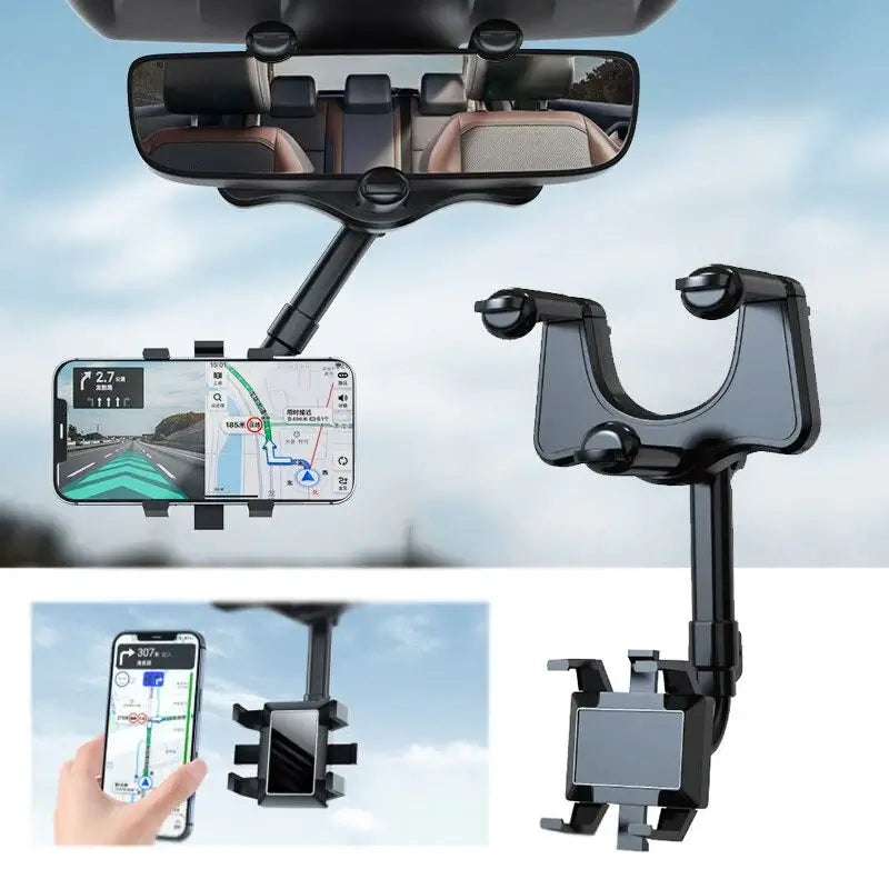 DriveView™ | 360° Auto-Handyhalterung für den Rückspiegel mit Silikongriff
