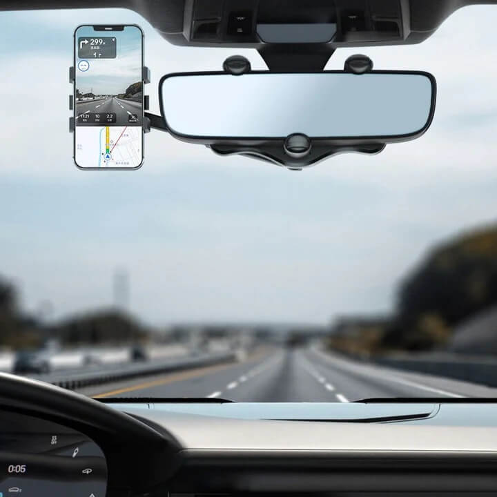 DriveView™ | 360° Auto-Handyhalterung für den Rückspiegel mit Silikongriff