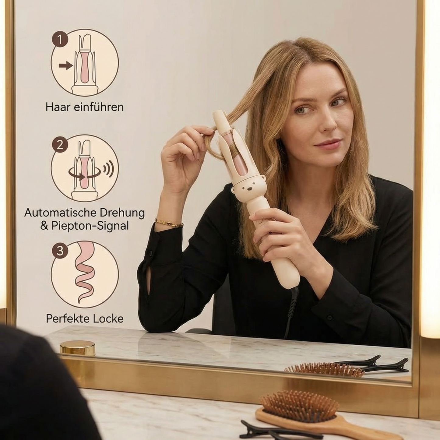 CurlPro™ Automatischer Lockenstab – Perfekte Locken auf Knopfdruck (32 mm)