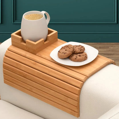 BambooRest™ | Elegantes Bambus-Armlehnen-Tablett für Sofa & Couch