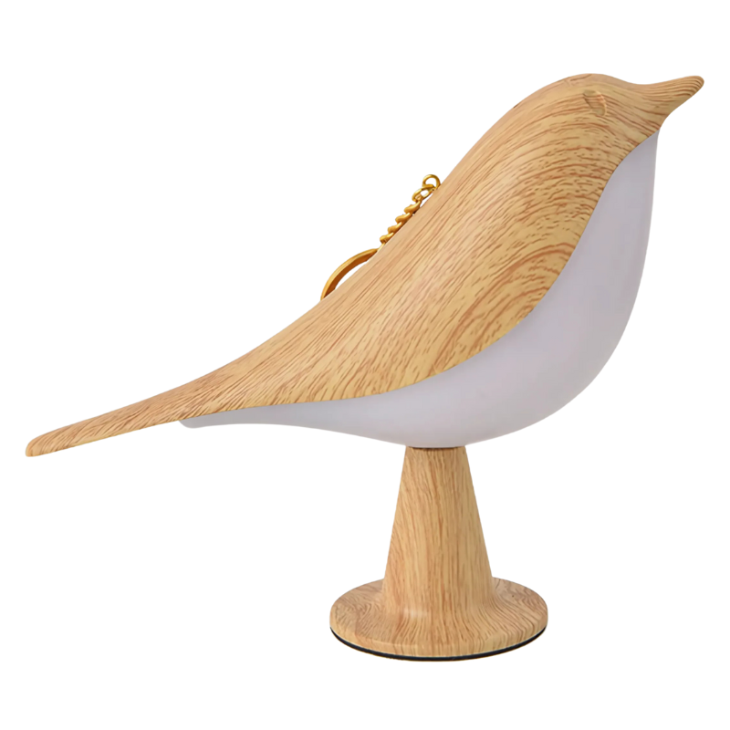 Vogel-Tischleuchte Holzoptik