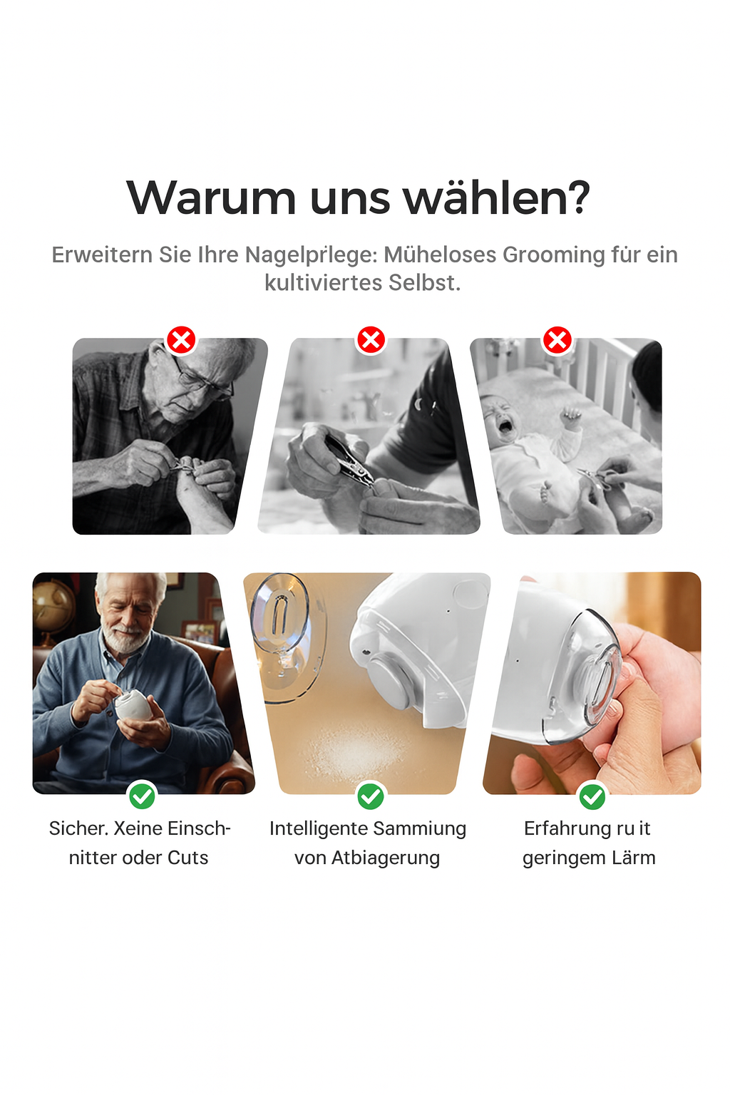 Rozela™ NailCare Pro – Automatische Premium-Nagelschleifer für Erwachsene & Kinder