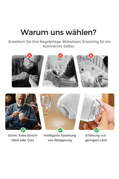 Rozela™ NailCare Pro – Automatische Premium-Nagelschleifer für Erwachsene & Kinder