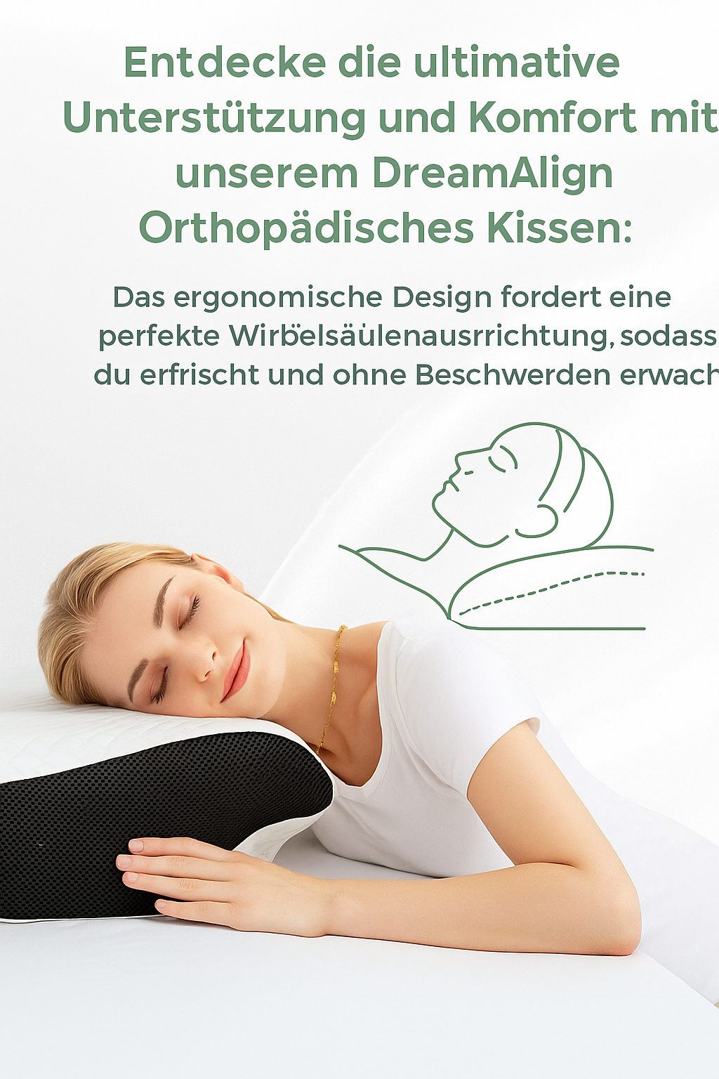DreamAlign™ | Ergonomisches Orthopädisches Nackenkissen – Für perfekten Schlaf & schmerzfreie Nächte