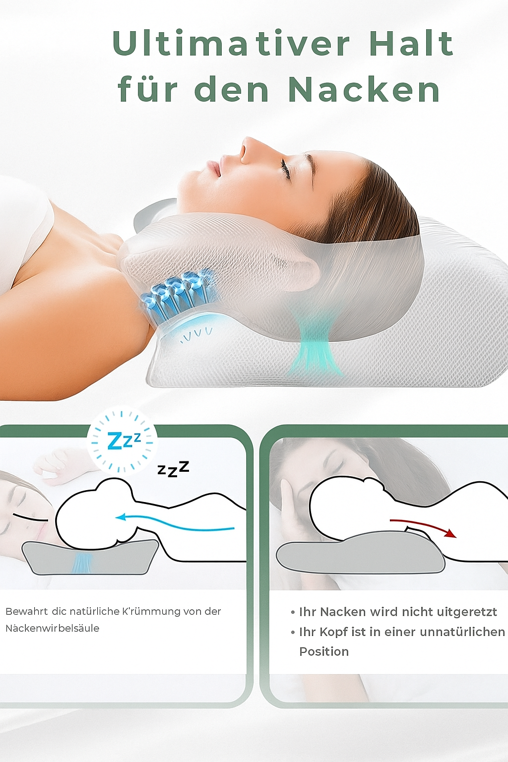 DreamAlign™ | Ergonomisches Orthopädisches Nackenkissen – Für perfekten Schlaf & schmerzfreie Nächte
