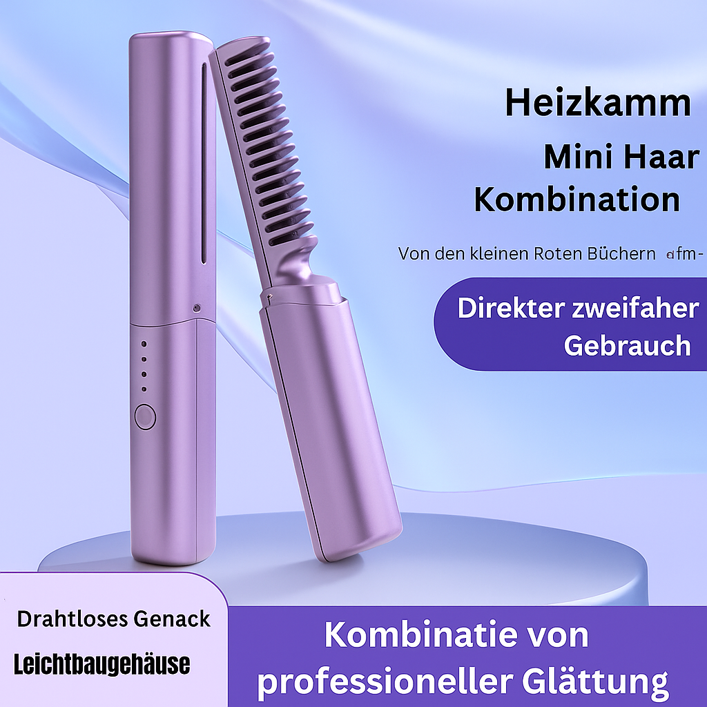 HeatComb™ | Kabellose 2-in-1 Glätt- & Lockenbürste