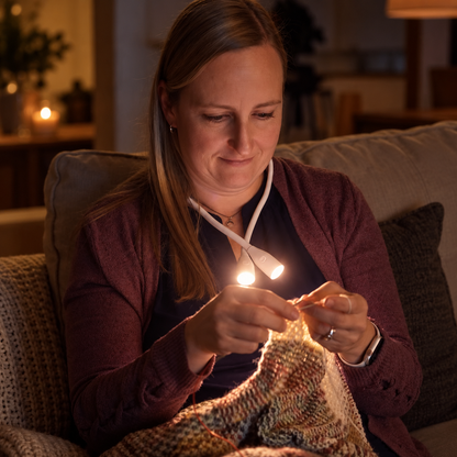 LED Nackenlampe mit 3 Lichtfarben und USB C Aufladung