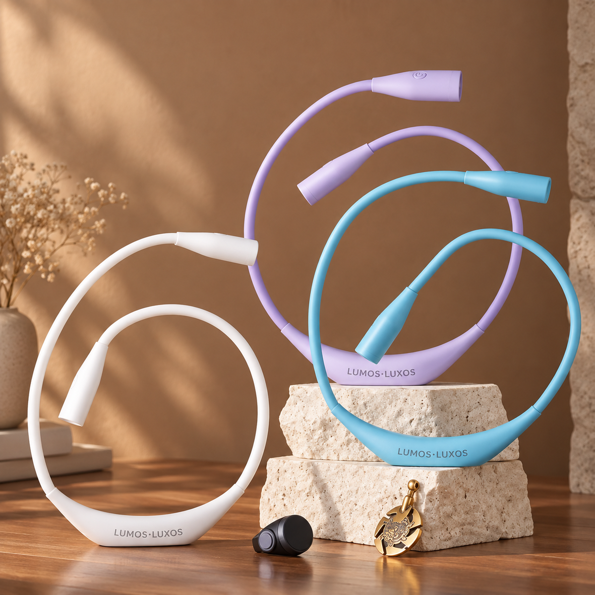 LED Nackenlampe mit 3 Lichtfarben und USB C Aufladung