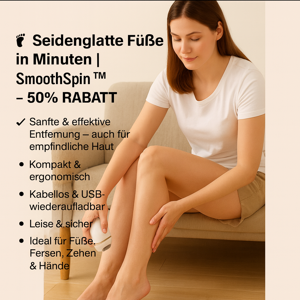 Seidenglatte Füße in Minuten | SmoothSpin™ Hornhautentferner - 50 % RABATT