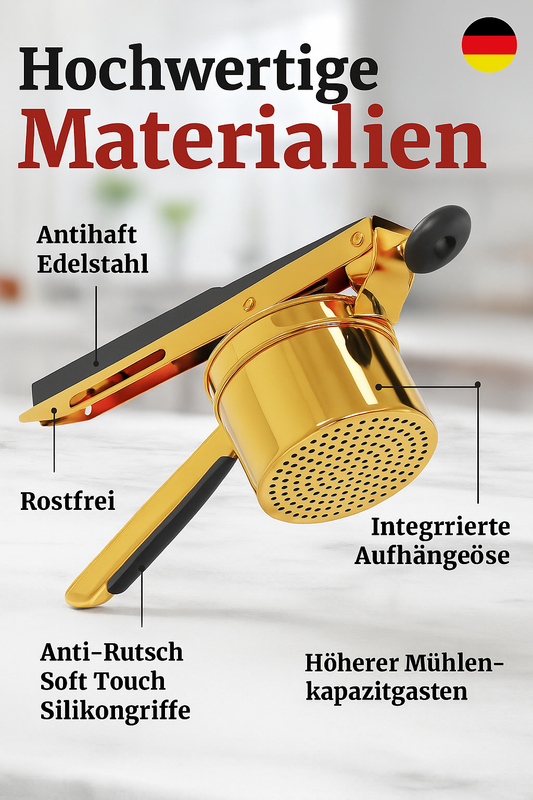 50% RABATT | HeavyPress™ – Profi Kartoffelpresse aus Edelstahl für Perfekt Cremiges Püree