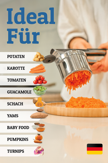 50% RABATT | HeavyPress™ – Profi Kartoffelpresse aus Edelstahl für Perfekt Cremiges Püree