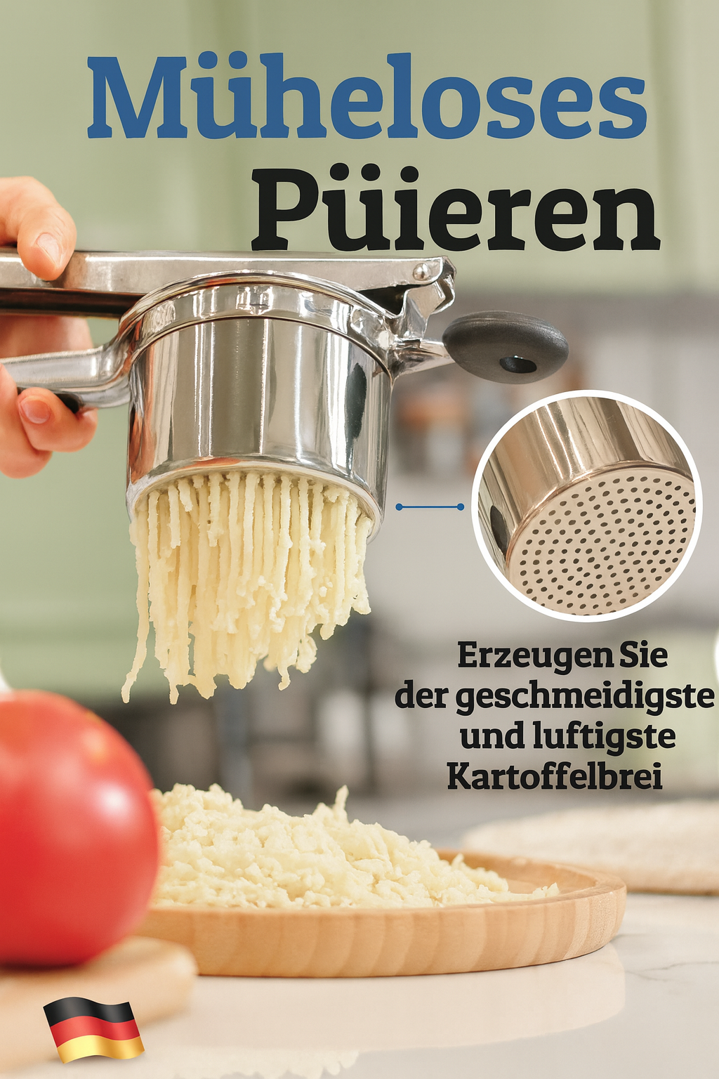50% RABATT | HeavyPress™ – Profi Kartoffelpresse aus Edelstahl für Perfekt Cremiges Püree