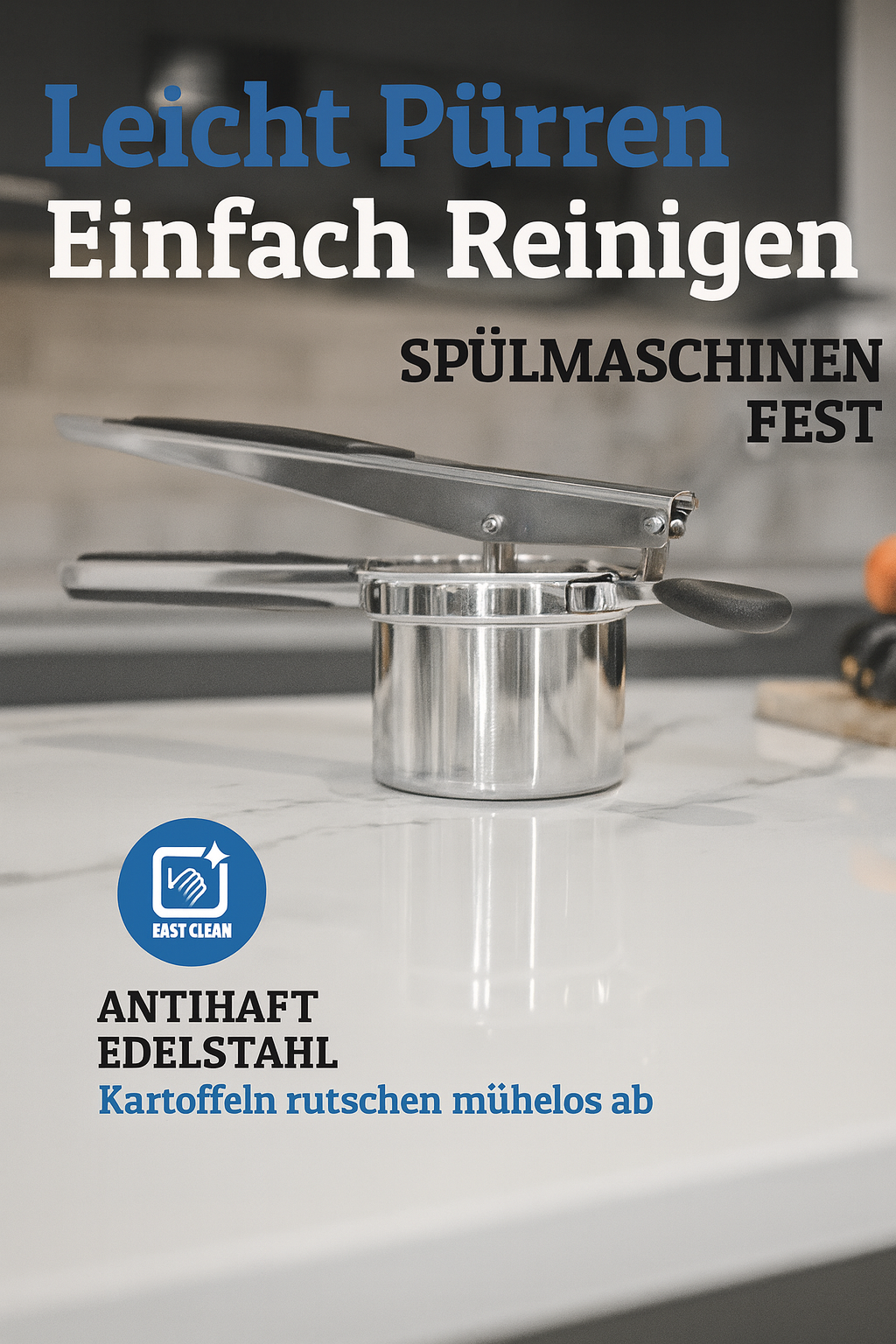 50% RABATT | HeavyPress™ – Profi Kartoffelpresse aus Edelstahl für Perfekt Cremiges Püree