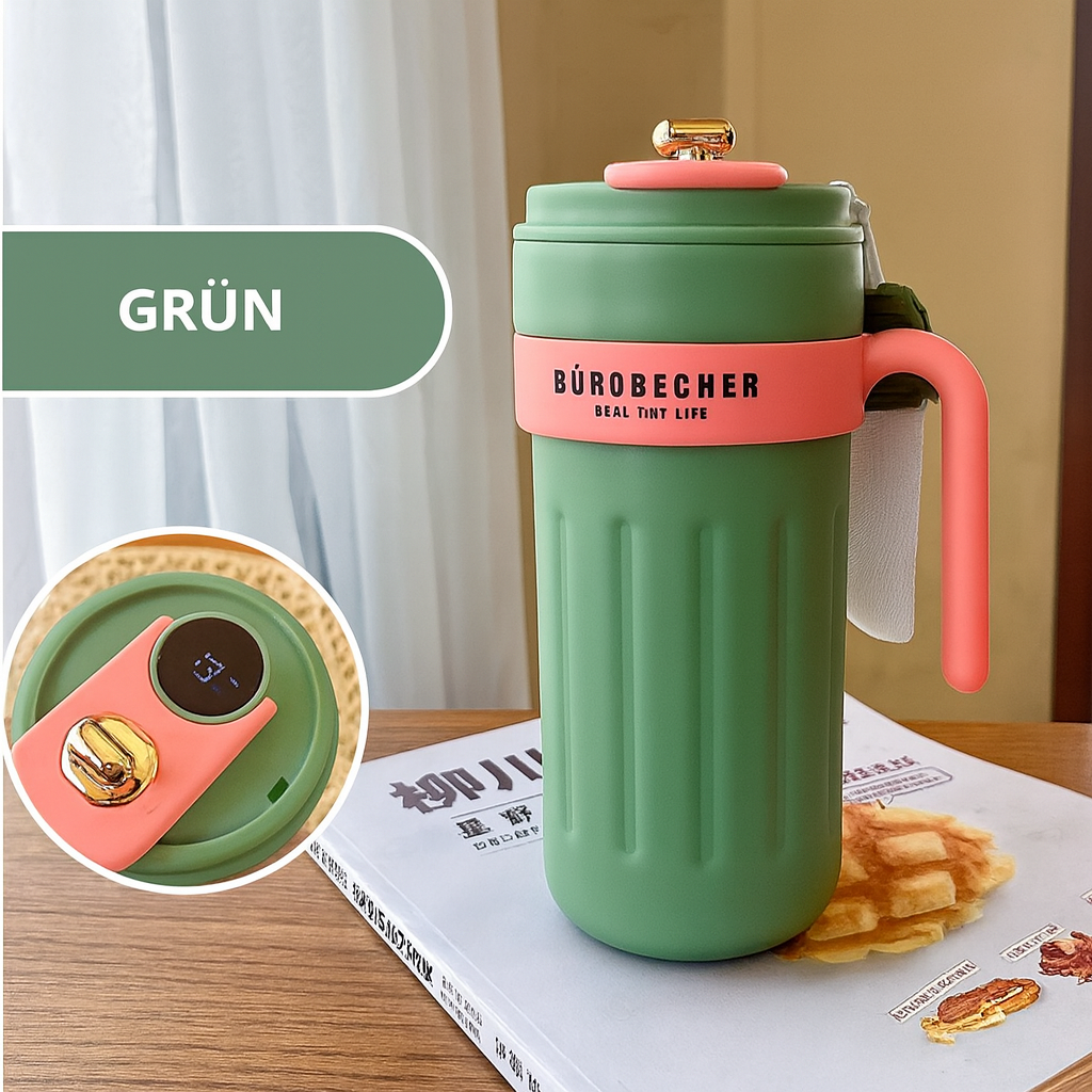 Premium Thermobecher mit LED-Temperaturanzeige – Stilvoll & Auslaufsicher