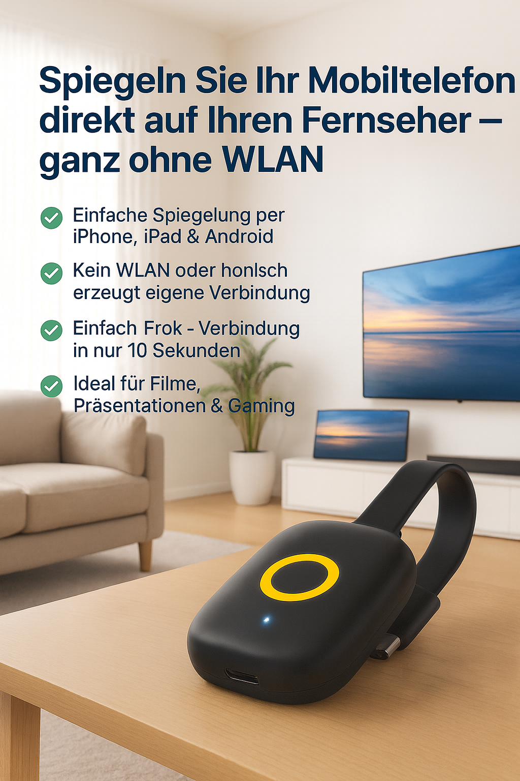 50% RABATT | StreamLink™ - Übertrage alles direkt auf den großen Bildschirm – ganz ohne WLAN