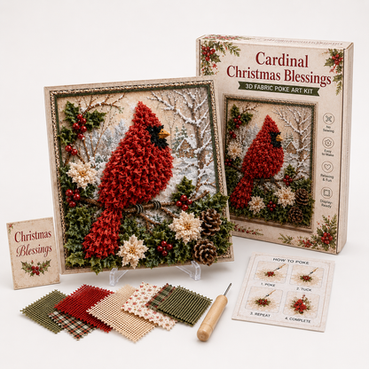 Weihnachts-Stoff-Steckbild ohne Nähen | Foldery