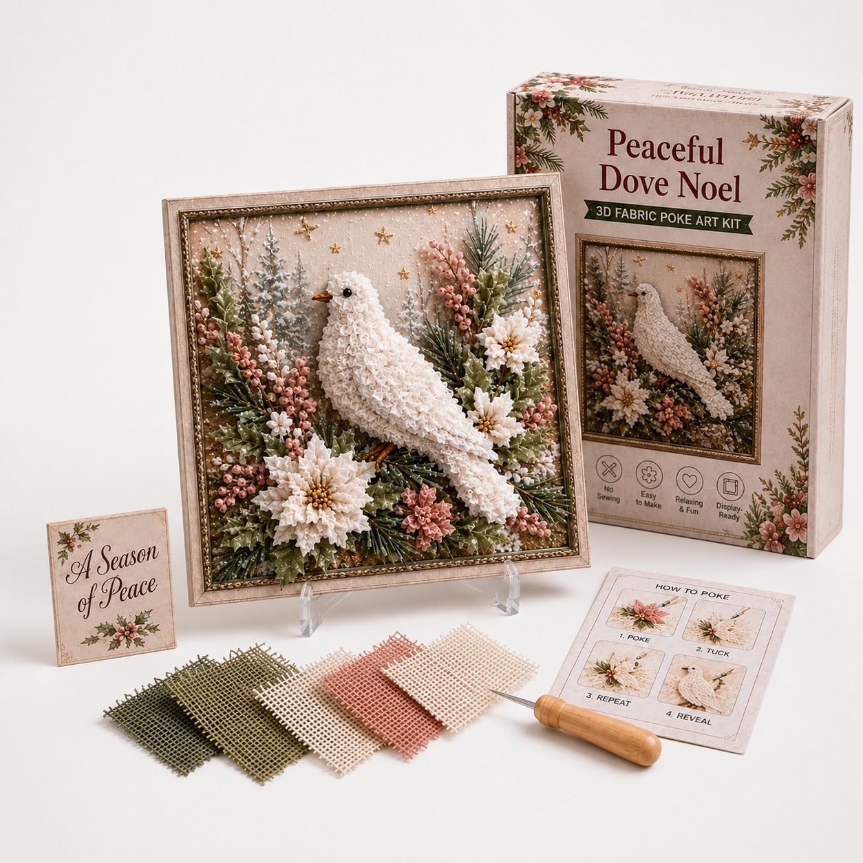 Weihnachts-Stoff-Steckbild ohne Nähen | Foldery