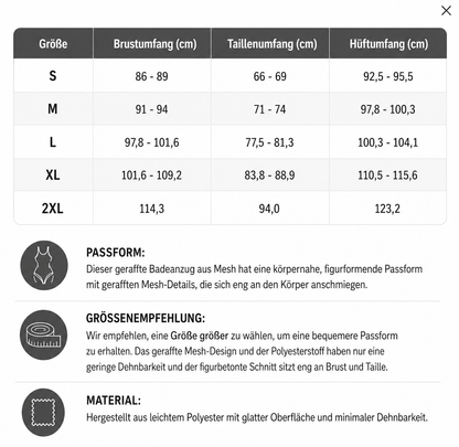 Rivara™ Badeanzug | Selbstbewusst am Pool mit Mesh-Detail & High-Waist