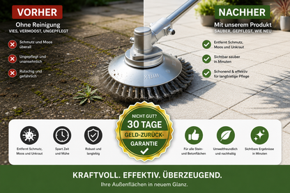 Unkrautbürste für Rasentrimmer | Unkraut vernichten | GartenStahl