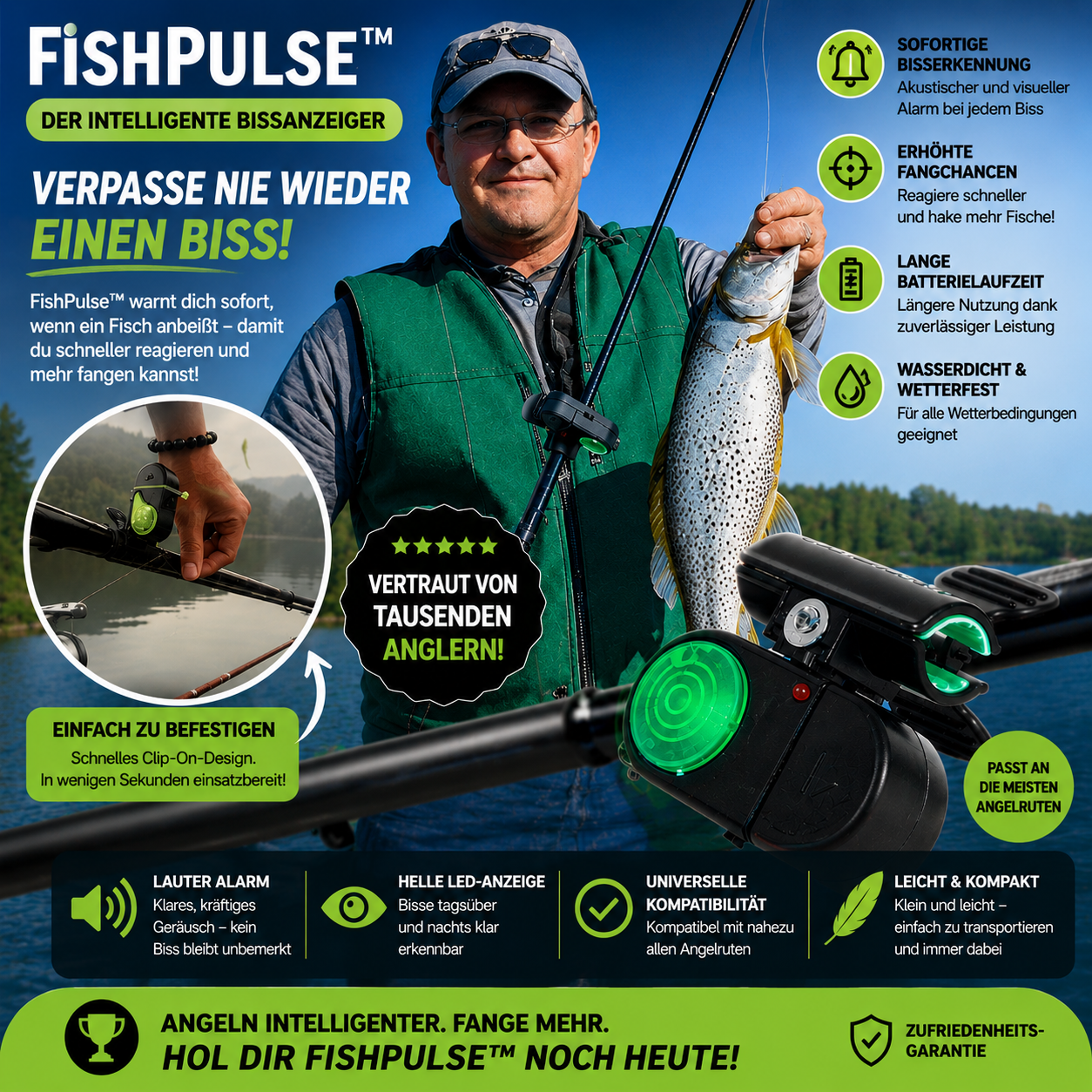 FishPulse™ | LED-Licht-Angelalarm