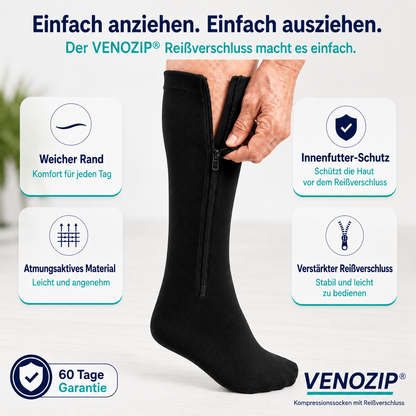 Kompressionsstrümpfe mit Reißverschluss | VenoFlex™