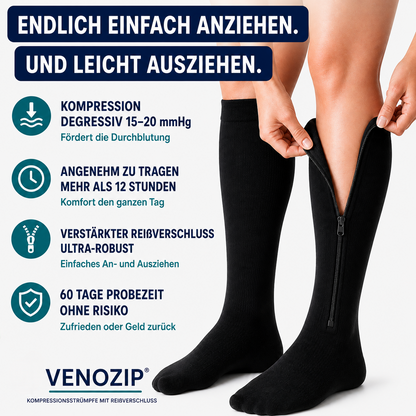 Kompressionsstrümpfe mit Reißverschluss | VenoFlex™