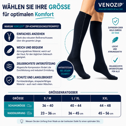 Kompressionsstrümpfe mit Reißverschluss | VenoFlex™