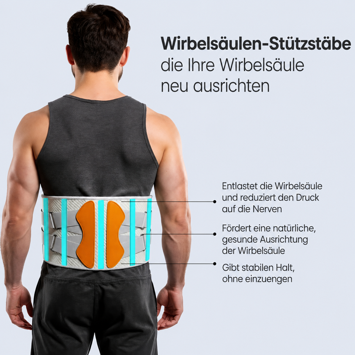 Rückenstützgürtel mit Wärmefunktion und 660 nm Rotlicht