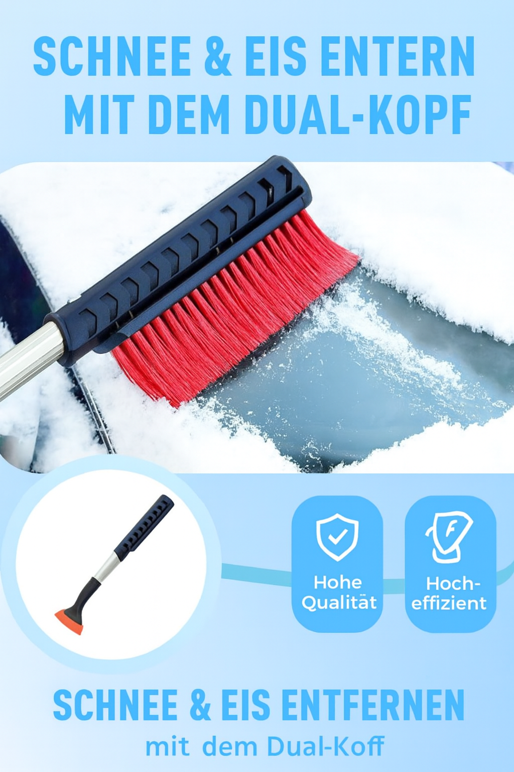 SnowMaster™ – 2-in-1 Schneebesen & Eiskratzer für Autos