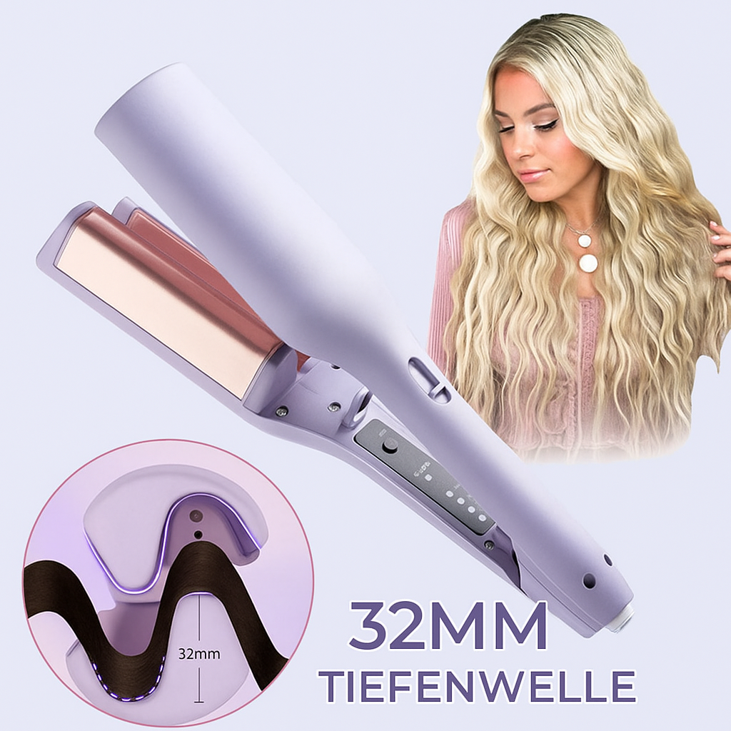 32mm Französischer V-Wave Lockenstyler – Traumhafte Wellen wie vom Friseur!