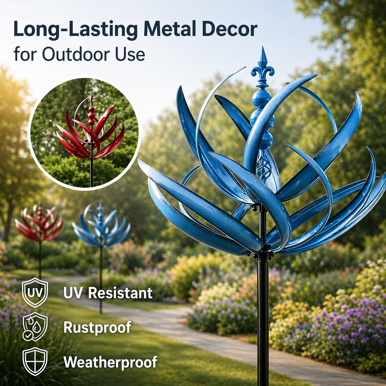 Windbloom™ | Lebendige Bewegung im Garten – dreht sich bei jedem Windhauch | Heute 50% Rabatt