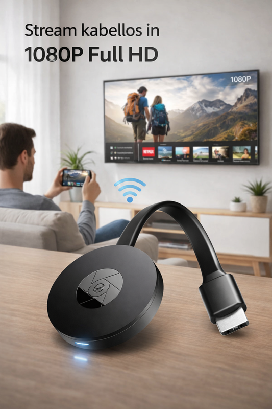 1+1 GRATIS | Jetzt Inhalte sofort spiegeln – Kabelloser 1080p-Mirror-Adapter
