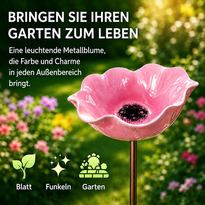 50% RABATT | CraftBlossom™ – Handgefertigte Metallblume & Vogeltränke für den Garten
