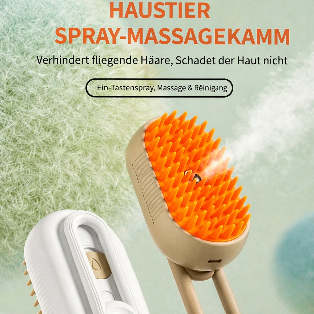 FurEase™ 3-in-1 Spraybürste | Verwandeln Sie Fellpflege in ein stressfreies Verwöhnritual für strahlend saubere Möbel und glückliche Haustiere