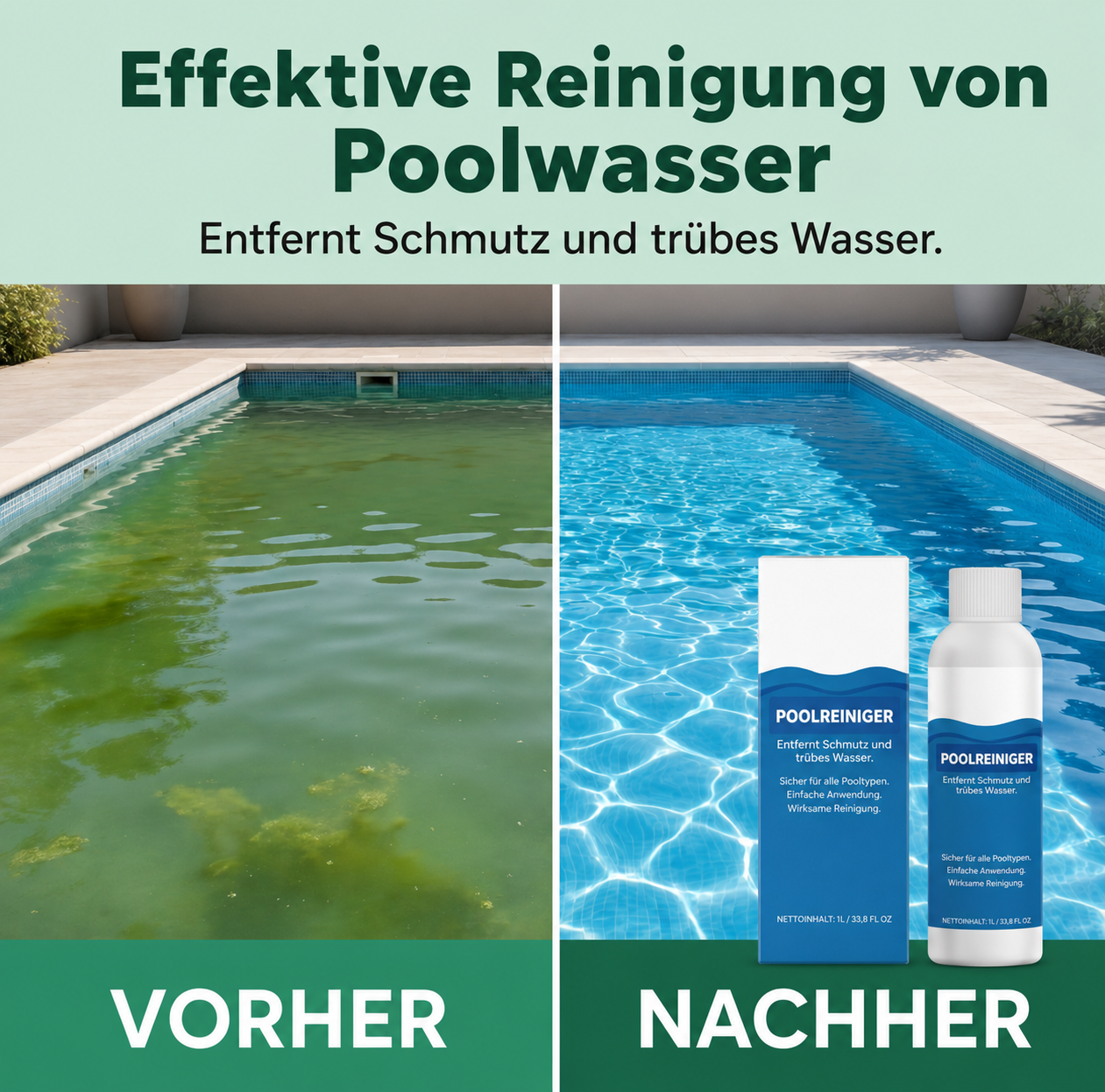 HydroClear Pool-Reiniger & Wasserklärung